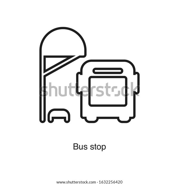 Bus stop icon vector on white background.\
Black icon illustration
