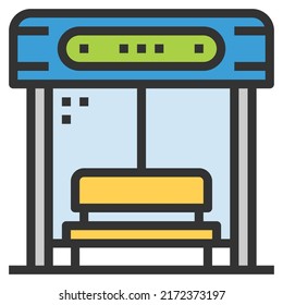 BUS STOP Icon Vector Symbol  Simple Design For Using In Graphics Web Report Logo Infographics
