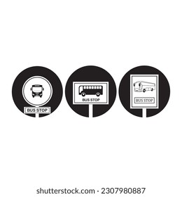 Bus-Stopp-Symbol Vektorgrafik-Design.