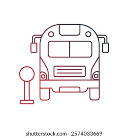 bus stop icon with white background vector stock illustration