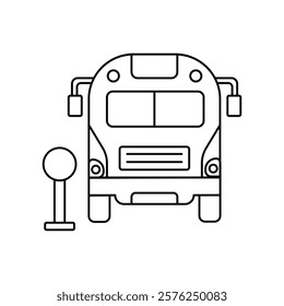 bus stop icon with white background vector stock illustration