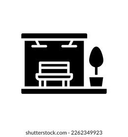 icono de parada de bus para tu diseño de sitio web, logotipo, aplicación, interfaz de usuario.