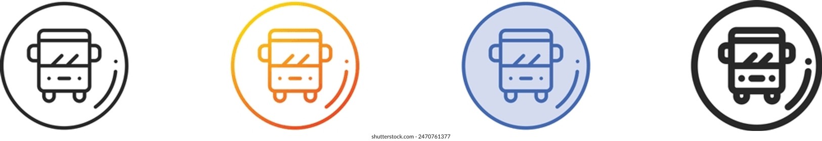 bus stop icon.Thin Linear, Gradient, Blue Stroke and bold Style Design Isolated On White Background