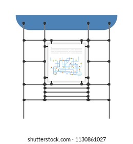 Bus stop isolated. bus station Vector illustration

