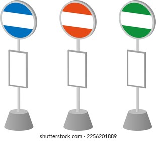 Bus stop isolated vector illustration set.