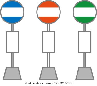 Bus stop isolated vector illustration set.
