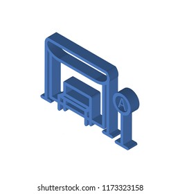Bus stop isometric left top view 3D icon
