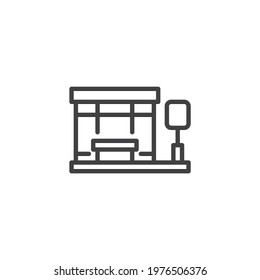 Bus stop line icon. linear style sign for mobile concept and web design. Empty bus stop outline vector icon. Symbol, logo illustration. Vector graphics