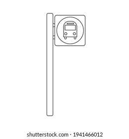 Bus stop line icon vector