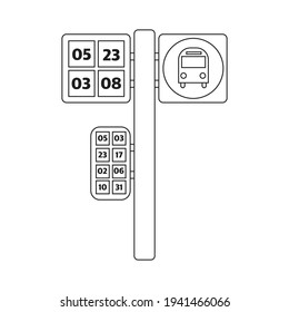 vector de icono de línea de parada de bus