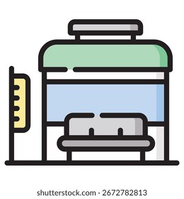 Bushaltestelle Modernes Vektorsymbol - Minimale Illustrationssymbolvorlage für Web Mobile App UI Design