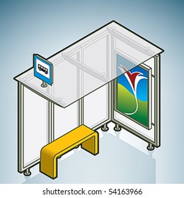 Bus Stop (part of On the Street Items Isometric 3D Icons Set)