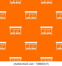 Bus stop pattern repeat seamless in orange color for any design. Vector geometric illustration
