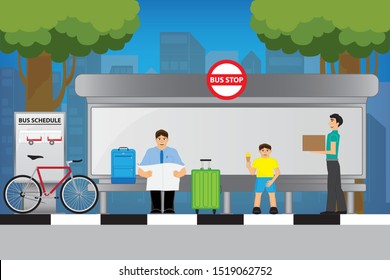 The bus stop is a place to wait for the bus. To facilitate people to travel within the city