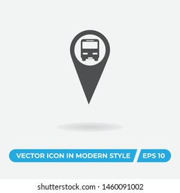 Bus stop pointer vector icon, simple bus stop pointer sign.