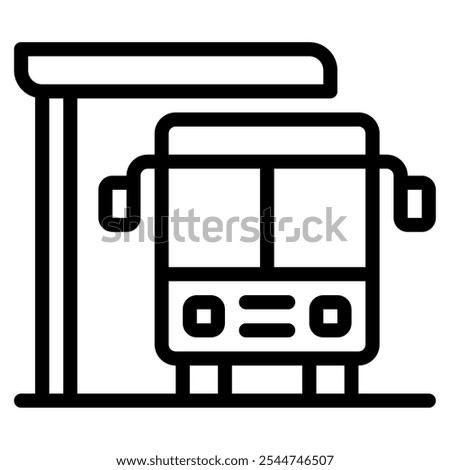 Bus Stop Public Facility icon illustration