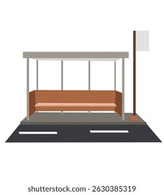 Bus stop public transport in flat style.