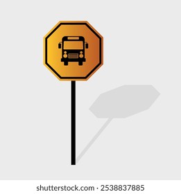 Colección de señal de carretera de parada de autobús. Diseño plano. Ilustración vectorial.