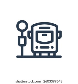 Bus Stop for School Bus Purpose Vector Icon