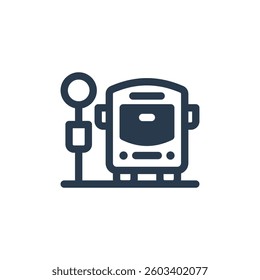 Bus Stop for School Bus Purpose Vector Icon