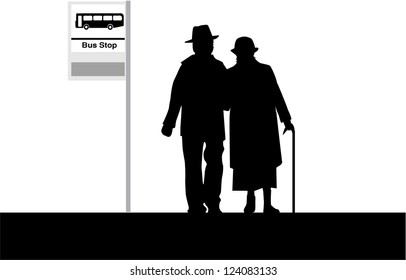 Bus Stop - Senior Couple