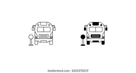 Icono de parada de autobús con fondo blanco Vector Ilustración de stock