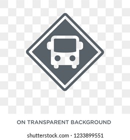 Bus stop sign icon. Trendy flat vector Bus stop sign icon on transparent background from traffic sign collection. 
