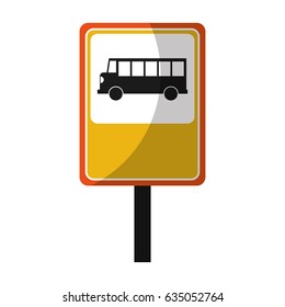 bus stop sign isolated icon