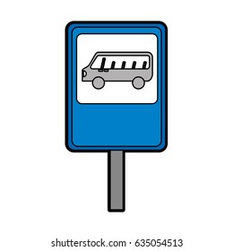 bus stop sign isolated icon