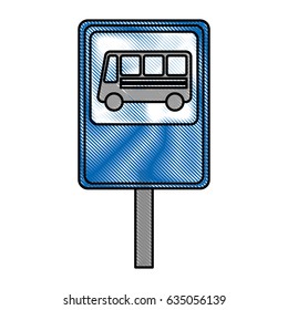 bus stop sign isolated icon
