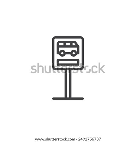 Bus Stop Sign line icon. linear style sign for mobile concept and web design. Bus stop outline vector icon. Symbol, logo illustration. Vector graphics
