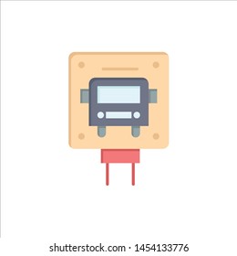 Bus, Stop, Sign, Public  Flat Color Icon. Vector icon banner Template
