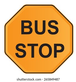 Bus Stop Sign ,  road sign isolated on white background , icon  traffic  sign , vector  illustration