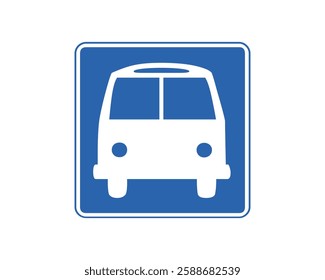 Bus stop sign symbol public transport vector. Sign, bus, symbol, public, transport, vector, icon, stop, isolated. Can use for infographic, banner, poster, web design. Isolated on white background. 