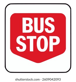 bus stop sign traffic flat color vector illustration template design