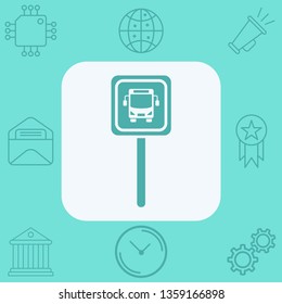 Bus Stop Sign Vector Icon Sign Symbol