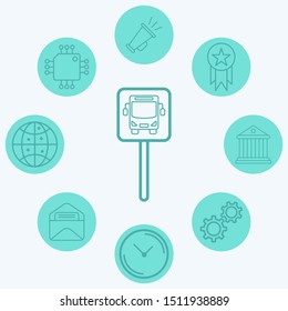 Bus stop sign vector icon sign symbol