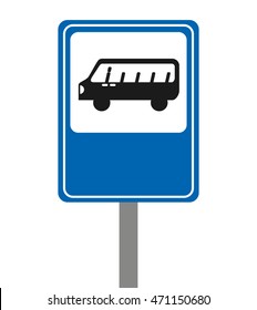 Bus Stop Sign On Post Pole Stock Photo 87734182 | Shutterstock