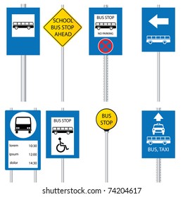 Bus stop signs and symbols