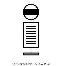 Icono de la silueta de la parada de autobús. Vector.