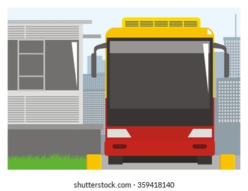 bus stop simple illustration