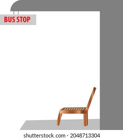 Bus stop simple vector model design