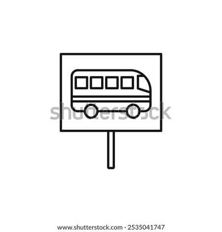 Bus stop stand icon Isolated flat vector in outline