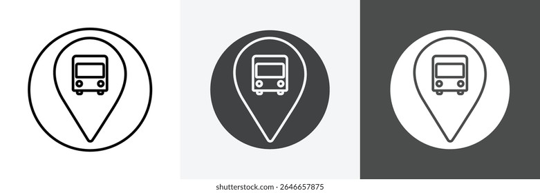 Conjunto de iconos de parada de autobús Arte vectorial