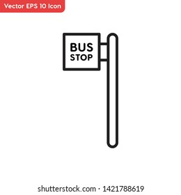 Bus stop, bus stop symbol vector icon.