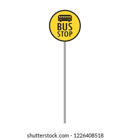 Bus stop symbol vector. label.