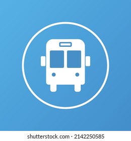 Bus stop symbol vector. Bus stop post vector flat material design object. Isolated illustration on blue background.