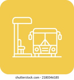 Bus Stop Vector Icon. Can Be Used For Printing, Mobile And Web Applications.