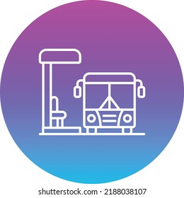 Bus Stop Vector Icon. Can Be Used For Printing, Mobile And Web Applications.