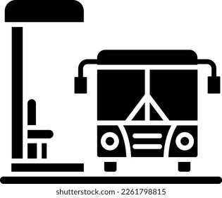 Icono vector de parada de bus. Se puede usar para imprimir, móviles y aplicaciones web.